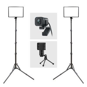 [오토케] 넘버투 세트 투스탠드 큐브라이트45 LED 조명 2개/로지텍 스트림캠/FIFINE K433A > 영상가전